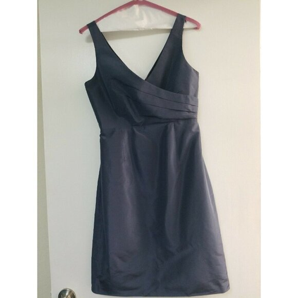 J Crew Elyse Dress Sz 4 Silk Taffeta Crisscrossed - Picture 1 of 5